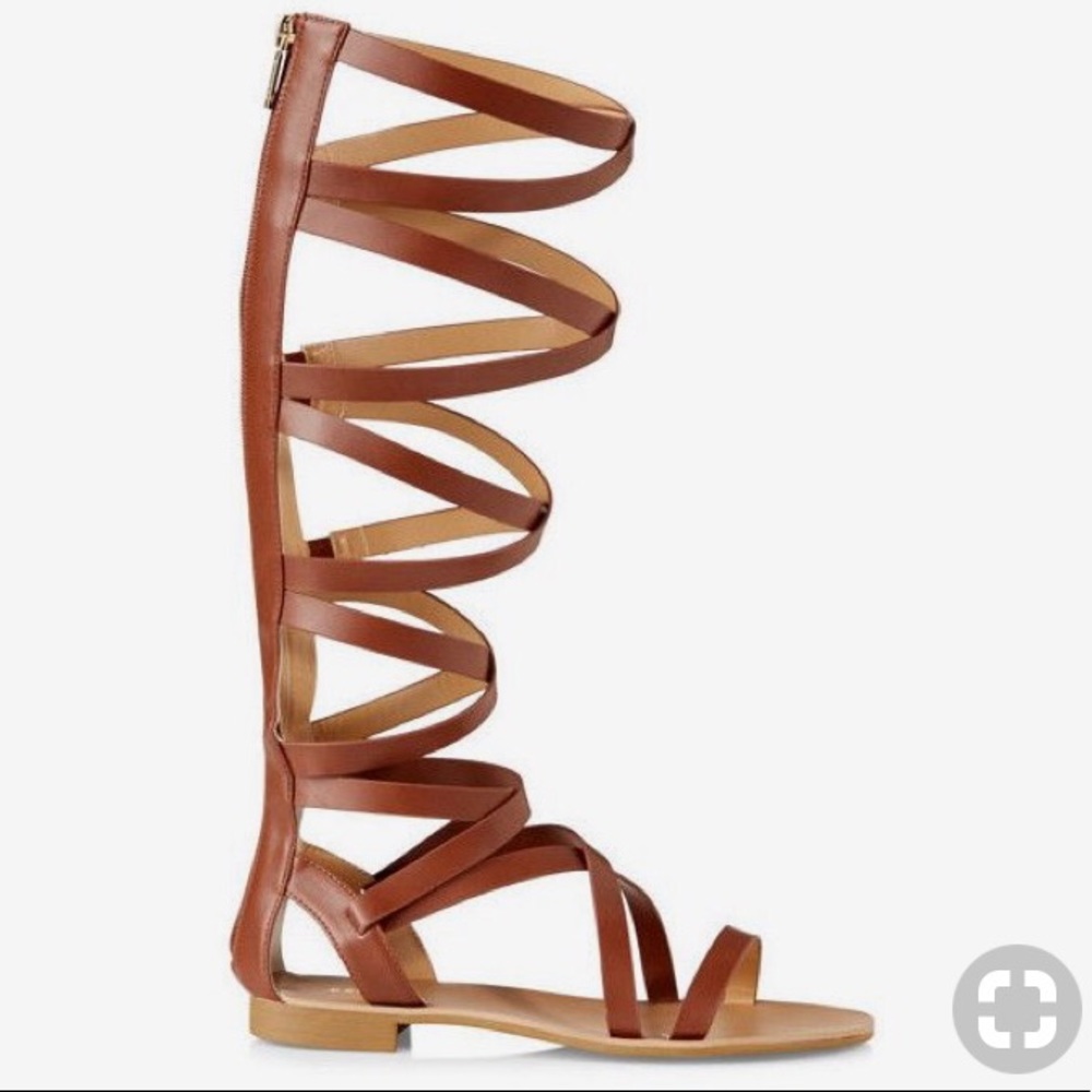 Women’s  brown Express midi gladiator sandals